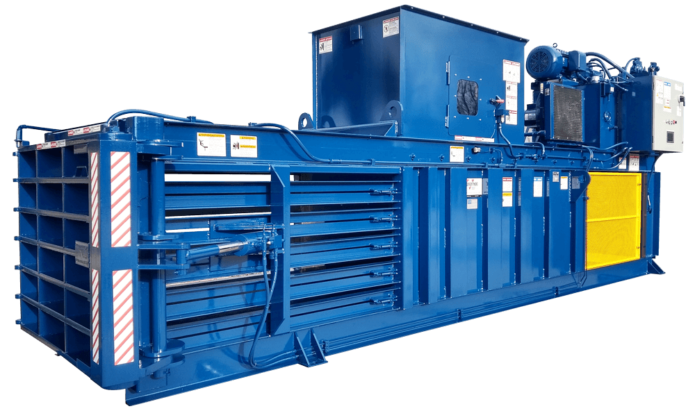Industrial horizontal baler — high-volume recyclables press